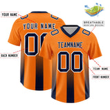 Custom Orange Navy Vertical Width Stripe Gradient Fashion Personalized Team Football Jersey