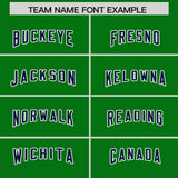 Custom Kelly Green Navy Vertical Width Stripe Gradient Fashion Personalized Team Football Jersey