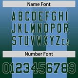 Custom Powder Blue Green Vertical Width Stripe Gradient Fashion Personalized Team Football Jersey