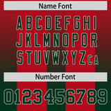 Custom Red Green Vertical Width Stripe Gradient Fashion Personalized Team Football Jersey