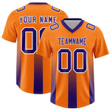 Custom Orange Purple Vertical Width Stripe Gradient Fashion Personalized Team Football Jersey
