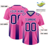 Custom Pink Purple Vertical Width Stripe Gradient Fashion Personalized Team Football Jersey