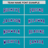 Custom Aqua Purple Vertical Width Stripe Gradient Fashion Personalized Team Football Jersey