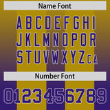 Custom Old Gold Purple Vertical Width Stripe Gradient Fashion Personalized Team Football Jersey