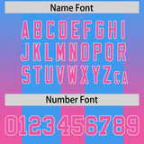 Custom Light Blue Pink Vertical Width Stripe Gradient Fashion Personalized Team Football Jersey