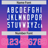 Custom Royal Pink Vertical Width Stripe Gradient Fashion Personalized Team Football Jersey