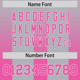 Custom Gray Pink Vertical Width Stripe Gradient Fashion Personalized Team Football Jersey
