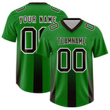 Custom Kelly Green Brown Vertical Width Stripe Gradient Fashion Personalized Team Football Jersey