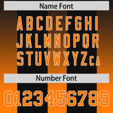 Custom Black Orange Vertical Width Stripe Gradient Fashion Personalized Team Football Jersey