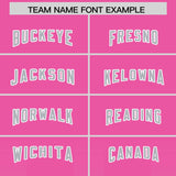 Custom Pink Gray Vertical Width Stripe Gradient Fashion Personalized Team Football Jersey