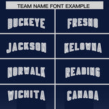 Custom Navy Gray Vertical Width Stripe Gradient Fashion Personalized Team Football Jersey