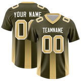Custom Olive Khaki Vertical Width Stripe Gradient Fashion Personalized Team Football Jersey