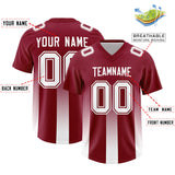 Custom Cardinal White Vertical Width Stripe Gradient Fashion Personalized Team Football Jersey