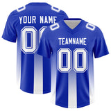 Custom Royal White Vertical Width Stripe Gradient Fashion Personalized Team Football Jersey