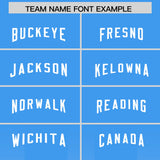 Custom Light Blue White Vertical Width Stripe Gradient Fashion Personalized Team Football Jersey