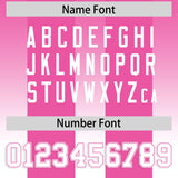 Custom Pink White Vertical Width Stripe Gradient Fashion Personalized Team Football Jersey
