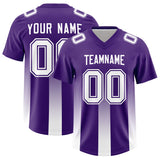 Custom Purple White Vertical Width Stripe Gradient Fashion Personalized Team Football Jersey