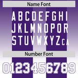 Custom Purple White Vertical Width Stripe Gradient Fashion Personalized Team Football Jersey