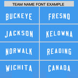 Custom Light Blue Red Vertical Width Stripe Gradient Fashion Personalized Team Football Jersey