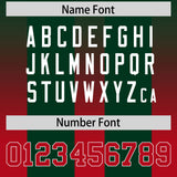 Custom Green Red Vertical Width Stripe Gradient Fashion Personalized Team Football Jersey