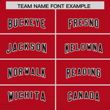 Custom Red Black Vertical Width Stripe Gradient Fashion Personalized Team Football Jersey