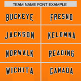 Custom Orange Black Vertical Width Stripe Gradient Fashion Personalized Team Football Jersey