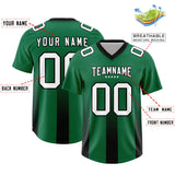 Custom Kelly Green Black Vertical Width Stripe Gradient Fashion Personalized Team Football Jersey