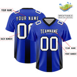 Custom Royal Black Vertical Width Stripe Gradient Fashion Personalized Team Football Jersey