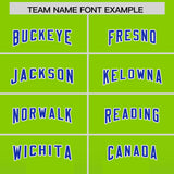 Custom Neon Green Royal Vertical Width Stripe Gradient Fashion Personalized Team Football Jersey