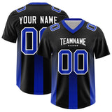 Custom Black Royal Vertical Width Stripe Gradient Fashion Personalized Team Football Jersey