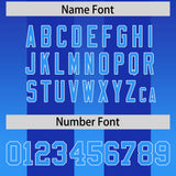 Custom Royal Light Blue Vertical Width Stripe Gradient Fashion Personalized Team Football Jersey