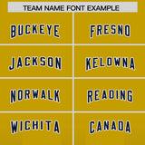 Custom Old Gold Navy Vertical Width Stripe Gradient Fashion Personalized Team Football Jersey