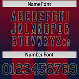 Custom Cardinal Navy Vertical Width Stripe Gradient Fashion Personalized Team Football Jersey