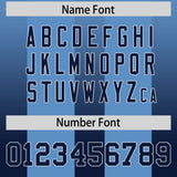 Custom Powder Blue Navy Vertical Width Stripe Gradient Fashion Personalized Team Football Jersey