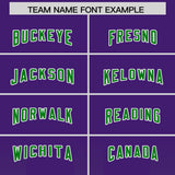 Custom Purple Kelly Green Vertical Width Stripe Gradient Fashion Personalized Team Football Jersey
