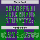 Custom Purple Kelly Green Vertical Width Stripe Gradient Fashion Personalized Team Football Jersey