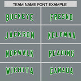 Custom Dark Gray Kelly Green Vertical Width Stripe Gradient Fashion Personalized Team Football Jersey