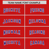 Custom Red Purple Vertical Width Stripe Gradient Fashion Personalized Team Football Jersey