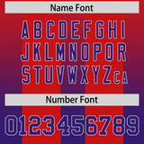 Custom Red Purple Vertical Width Stripe Gradient Fashion Personalized Team Football Jersey