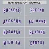 Custom Gray Purple Vertical Width Stripe Gradient Fashion Personalized Team Football Jersey