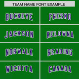 Custom Kelly Green Purple Vertical Width Stripe Gradient Fashion Personalized Team Football Jersey