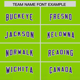 Custom Neon Green Purple Vertical Width Stripe Gradient Fashion Personalized Team Football Jersey