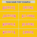 Custom Yellow Pink Vertical Width Stripe Gradient Fashion Personalized Team Football Jersey