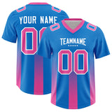 Custom Royal Pink Vertical Width Stripe Gradient Fashion Personalized Team Football Jersey