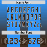 Custom Light Blue Brown Vertical Width Stripe Gradient Fashion Personalized Team Football Jersey
