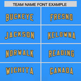 Custom Light Blue Brown Vertical Width Stripe Gradient Fashion Personalized Team Football Jersey