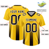 Custom Yellow Brown Vertical Width Stripe Gradient Fashion Personalized Team Football Jersey