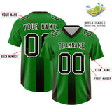 Custom Kelly Green Brown Vertical Width Stripe Gradient Fashion Personalized Team Football Jersey