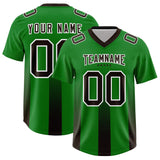 Custom Kelly Green Brown Vertical Width Stripe Gradient Fashion Personalized Team Football Jersey