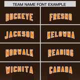 Custom Brown Orange Vertical Width Stripe Gradient Fashion Personalized Team Football Jersey